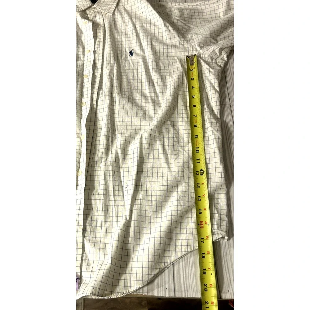 Ralph Lauren Long Sleeve Yarmouth Men's‎ Size 16  1/2 34/35 Yellow Checkered